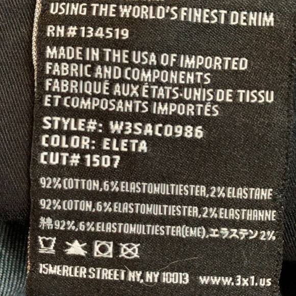 3x1 NYC High Rise Straight Crop Dark Wash Eleta Jeans, Size 2/26 - Picture 6 of 9
